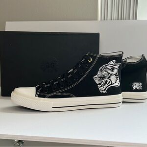 Darc Sport Black and White High-Top Sneakers